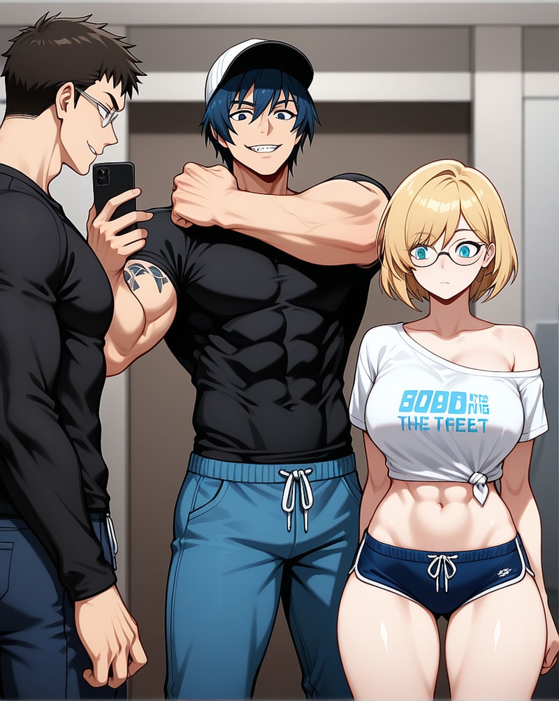 Three people posing for a selfie